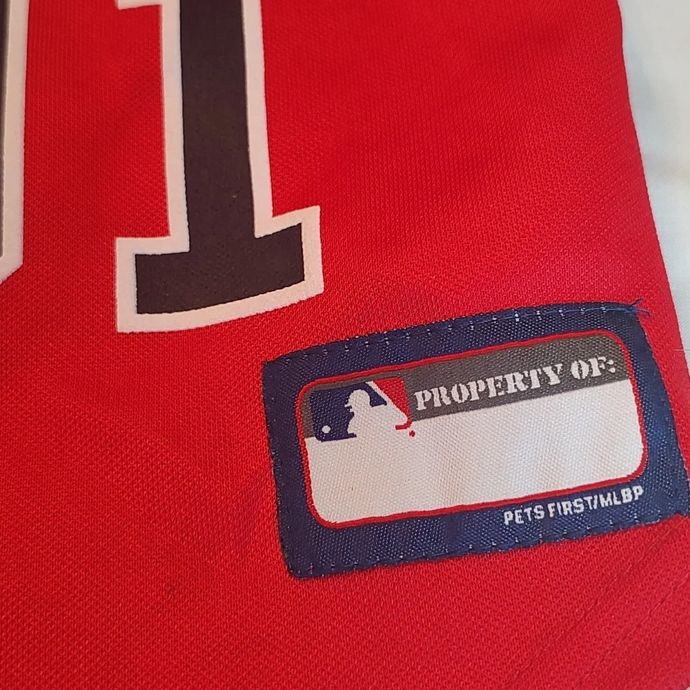 🐕MLB Official Pet Wear Boston Red Sox #01 Red Dog Shirt  small